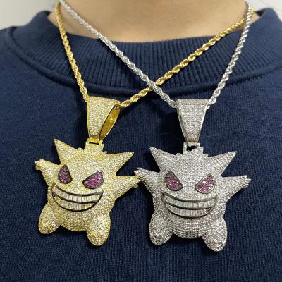 China Gengar Jewelry New Arrival Gengar Jewelry Hip Hop Pokemon Hip Hop Pendant Necklace Environmentally Friendly For Men's Gift for sale