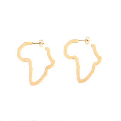 China CLASSIC 2021 Fashion Jewelry Stainless Steel Custom Map Earring African Map Earrings Circle for sale