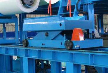 China 3 Phase 380V PLC Control Polyurethane Sandwich Panel Production Line 0.3mm-0.8mm Thickness for sale