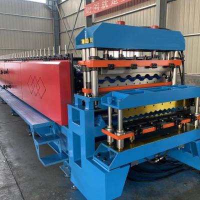 China Glazed Tile And Corrugated Panel Metal Roof Double Layer Roll Forming Machine for sale