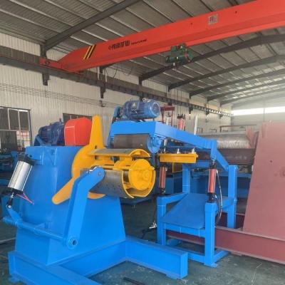 China Fully Automatic 5 Tons Hydraulic Decoiler Machine With Loading Cart for sale