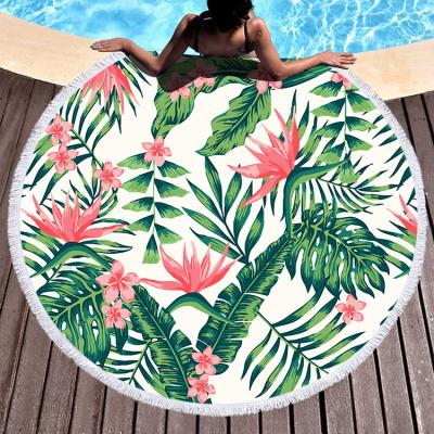 China QUICK DRY Custom Printing Microfiber Quick Dry Round Pool Towels Luxury Fringe Beach Towel With Tassel for sale