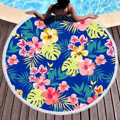 China Wholesale Printing Microfiber QUICK DRY Fast Drying Round Pool Towels Fringe Carry Bag Tassel Beach Towel for sale