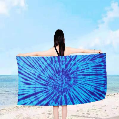 China Custom Micro Towel Printed Beach Towel QUICK DRY Sublimation Terry Oversized Sand Resistant Beach Towel for sale