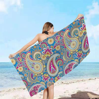 China Superdryve 2 Side Waffle Sand Microfiber Towel QUICK DRY Custom Printing Free Beach Beach Towels for sale