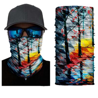 China Cheap Custom Anti-UV Printed Silk Cooling Head Scarf Ice CyclingNeck Tube Bandana Cuff Head Scarf for sale