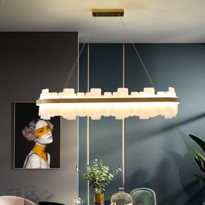 China Soft Light Modern Dining Room Acrylic Shade Chandelier Modern Living Room Chandelier Warm Lighting Lamp for sale