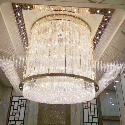 China Exterior Mounted Contemporary Hotel Corridor Decorated With Long Rotating Glass Chandelier Modern Luxury Large Rock Glass Pendants for sale