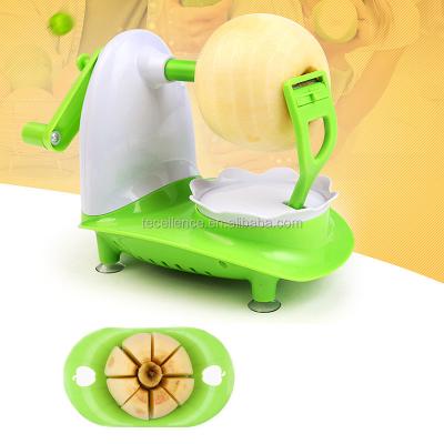 China Viable Professional Manual Fruit Turning Peeler Machine Pear Apple Peeler Hollow Puncher Slicer In Seconds for sale