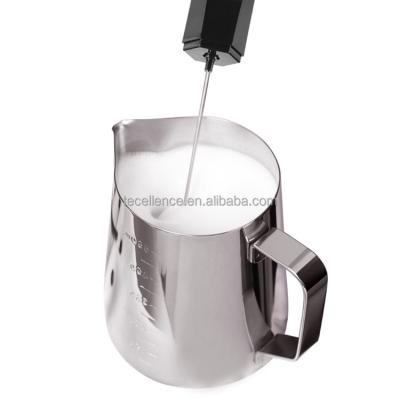 China TECELLENCE Premium Stocked Milk Pitcher Stainless Steel 350ml 550ml Espresso Coffee Milk Frothing Cup With Measuring Line for sale