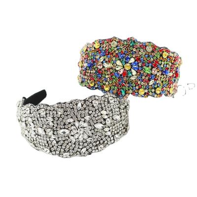 China 100%plastic diamond wholesale american crystal women hair accessories handmade high quality headband for sale