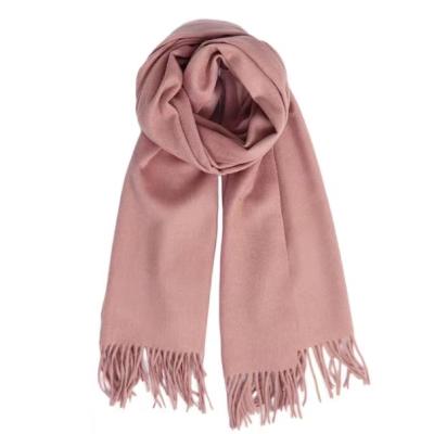 China Autumn Warm Solid Color Fashion Woolen Winter Handfeel Large Size Soft Woolen Scarf for sale