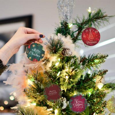 China 2021 DIY Custom Round Sublimation Photo Christmas Tree Decoration Hanging Pendants Ornaments For Christmas for sale