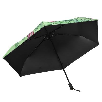 China Portable Sun 3 Folds Rain Women Sublimation Umbrellas Outdoor UV Proof Strong Protection Windproof Umbrellas for sale