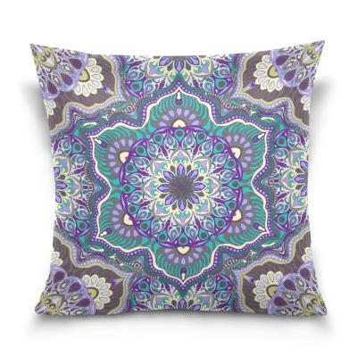 China Wholesales Custom Bohemian Indian Mandala Folded Pillows Cushion Square Home Pillow for sale