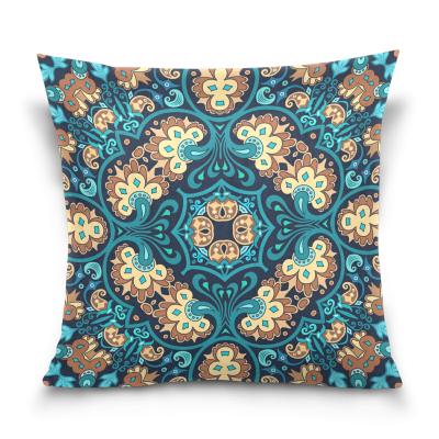 China Indian Wholesales Indian Mandala Pillows Bohemian Multicolour Design Custom Folded Home Cushion Pillow Cover for sale