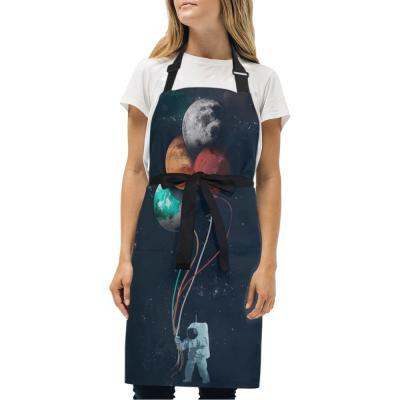 China New Fashion Eco-friendly Custom Creative Astronaut Pattern Printed Cooking Kitchen Apron For Sale for sale