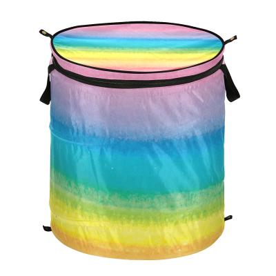 China Durable Eco-friendly Laundry Hamper Bag Large Capacity Folding Collapsible Laundry Bags And Hamper Storage Home Basket With Handle for sale