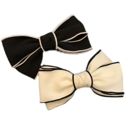 China 2022 hot sale internet celebrity bow tie hairpin black white headdress hairpin hair accessories for sale