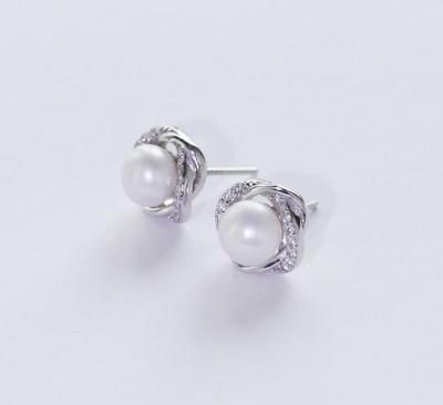 China Zircon earrings s925 pearl earrings fashion temperament freshwater jewelry for sale