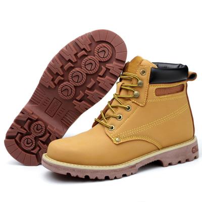 China Men's Heavy Duty Steel Toe Safety Shoes Leather Construction Stab Resistant Waterproof Work Boots Anti-Static for sale