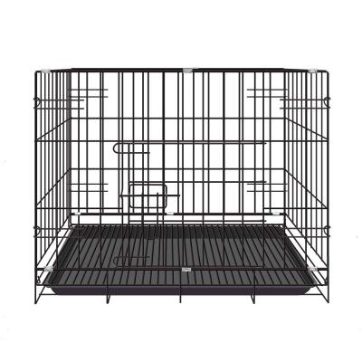 China 2021 Hot Selling Stocked Dog Cage Pet Cages Carriers House For Metal Kennel For Stainless Steel Dog Plastic Cage Tray With Wheels for sale