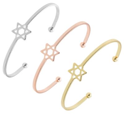 China Fashion discount hot sale cheap six-pointed star bracelet rose gold bracelet fashion five-pointed star bracelets for sale