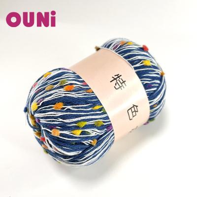 China Natural Fancy Hand Knitting Chunky Viable Pom Pom Twisted Hand Wash Yarn of 1 Ply Cotton Yarn for sale