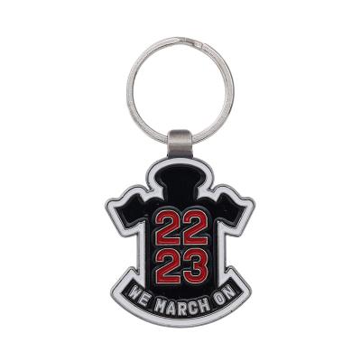 China Gift Metal Factory Wholesale Custom Printed Car Auto Number Repair Company Round Metal Charm Soft Enamel Key Chain Key Ring for sale