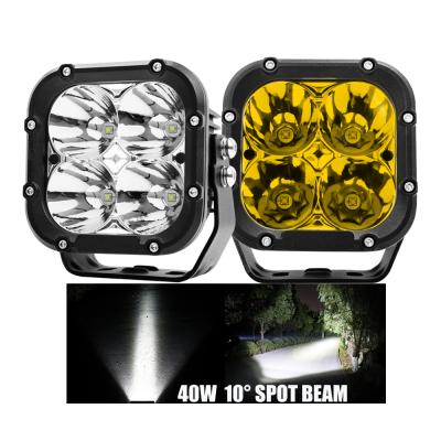 China Hot sale Diecast Aluminum Housing Cube 5inch 50W Roof Bumper Spot Lights Fog, Super Bright 13000lm 1300m Car Led Spot Beam Light For Wranger for sale