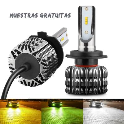 China High Lumen 3000K 4300K ​​6000K Automotive Multi Color Led Headlight Die Cast Aluminum Housing Bulb , CSP 9005 H11 Lamp 880 H1 12V 9006 H7 Car Led H4 for sale