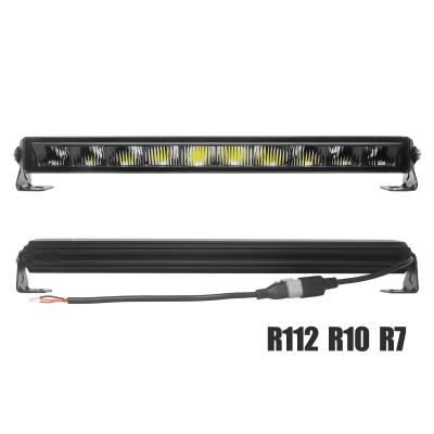 China E-marked Diecast Aluminum Housing EMC R10 R112 12V 24V Slim Led Bar , White Single Row DRL 22