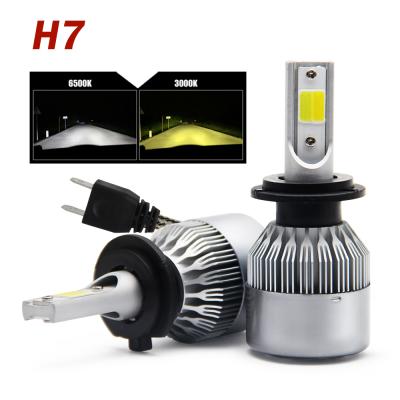 China Wholesale Die Casting Aluminum Auto Housing System Dual Super Bright Color Led Headlight C6 h7 Led Headlight Bulb for sale