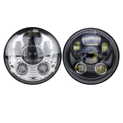 China Automobile Automobiles And Motorcycles Led Lights Daymaker Sealed Beam 5.75 Inch Black / Chrome Round Led Headlight for sale