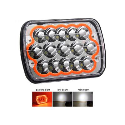 China DOT Approved DOT Approved 45w DRL 5x7 Offroad Aluminum Housing E-Mark Led Headlight for sale