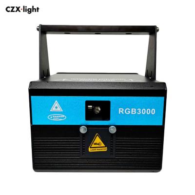 China DMX 3000Mw RGB Lazer Animation Proyector Audio Professional Party Advertising Lights Laser Graphics Show Laserlight For Club Luz for sale