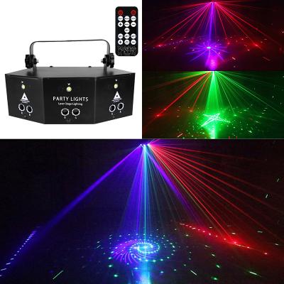 China Buit-in 128 models DJ lazer projection luz mini strobe rgb 9 eye laser projector ights for ktv party disco home lighting for sale