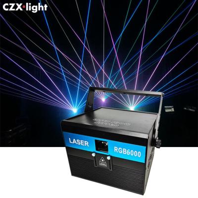 China 6W RGB Disco Stage Light Animation ILDA Multi Color Beam Laser Beam Laser Light Projector For Night Club for sale