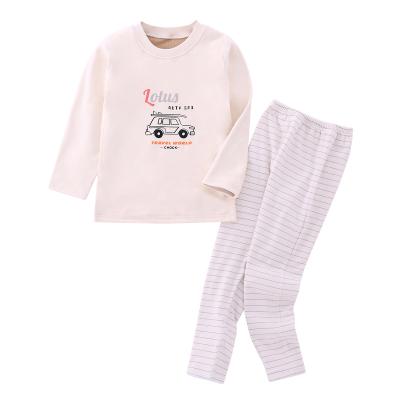 China Breathable Long Sleeves Printing Cute Home Wear Set Canvas Pajamas Pattern Kids Girls 's Pajamas' for sale