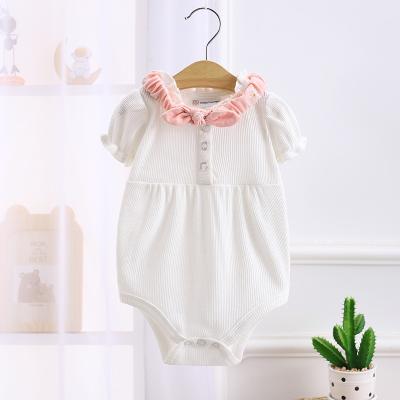 China Cotton China Import Wholesale Good Quality Not Prickly Newborn Baby One Piece Solid Color Suit for sale