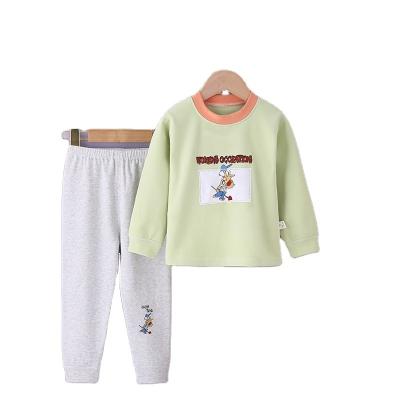 China Wholesale Organic Cotton Breathable Comfortable And Not Sticky Men And Women Baby Sports Running Home Pajamas Two Piece Set for sale