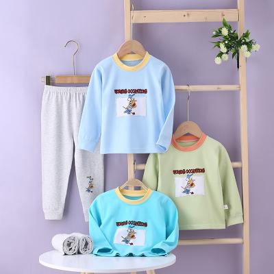 China Breathable Hot Selling Baby Girl Boy Round Neck Sports Pajamas Clothes Home Clothing for sale