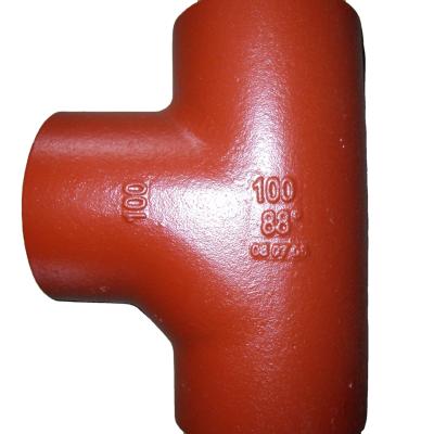 China EN877 China Sewage / Rainwater Ventilation Cast Iron Pipe Fitting Hubless Gray Iron Fitting for sale