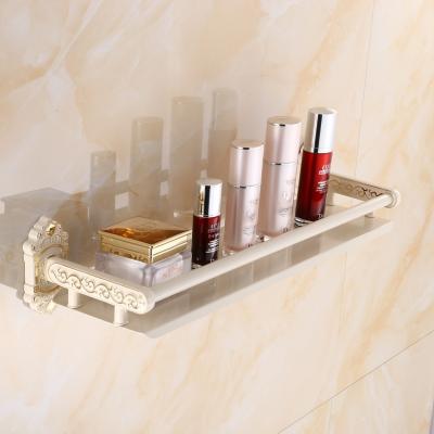 China Wall Mounted Type Larkin Wholesale Ivory White Cosmetic Shower Rack Towel European Style Bathroom Holder for sale