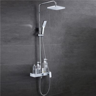 China High Quality Black And White Sliding Bar Bathroom Shower Faucet Hot Mixer With Wall Mounted Shower And Cold Mixing Set for sale