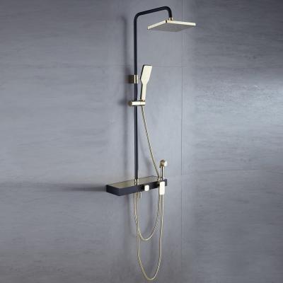 China With High Quality Slide Bar Bathroom Shower Faucet Square Can Be Stored Shower Mixer Digital Display Smart Hot And Cold Four Speed ​​Set for sale