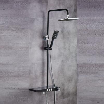 China With Nordic Luxury Slide Bar Bathroom Shower Faucet Large Main Body Can Be Placed Hot And Cold Mixer Intelligent Thermostatic Shower Set for sale