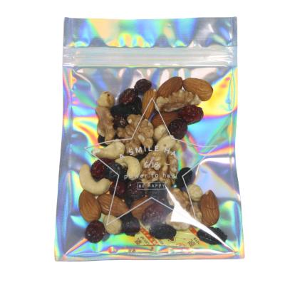 China Moisture Proof Custom Printed Clear Plastic Hologram Resealable Lash Holographic Packaging Ziplock Bags With Logo for sale