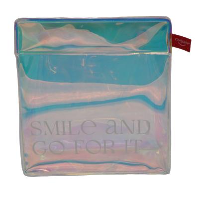 China Custom Transparent Waterproof Cosmetic Bag Clear PVC Vinyl Recyclable Zippered Makeup Pouch Vacation Bathroom and Bag Travel Organizing Set for sale