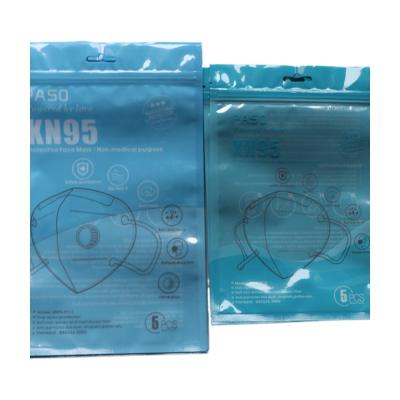 China Customized recyclable printed resealable transparent soft plastic packaging bag kn95 with zip lock for sale